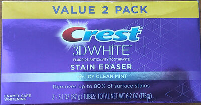 Photo de l’emballage : 3D White Flouride Anticavity Toothpaste Icy Clean Mint
