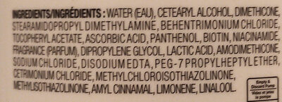Photo de la liste d’ingrédients imprimée : Moisture Rich Conditioner