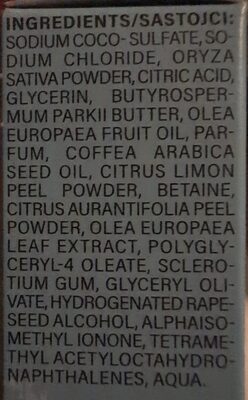 Photo de la liste d’ingrédients imprimée : HydraShine Festes Shampoo