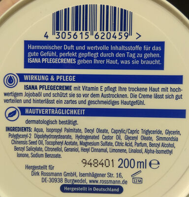 Photo de l’emballage : Pflege Creme