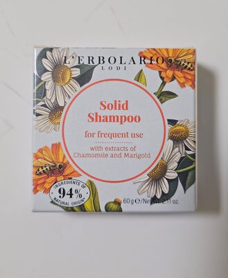 Photo de l’emballage : Shampoo Solido con estratti di Camomilla e Calendula
