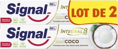 Photo de l’emballage : Signal Integral 8 Dentifrice Nature Elements Coco Blancheur 2x75ml