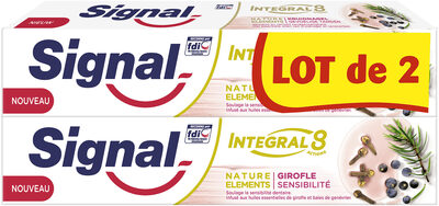 Photo de l’emballage : Signal Integral 8 Dentifrice Nature Elements Girofle Sensibilité 2x75ml